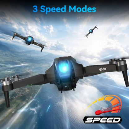 Drone with 1080P Camera 4.5″LCD Screen Remote, FPV RC Drones for Adults - color: Dark Black