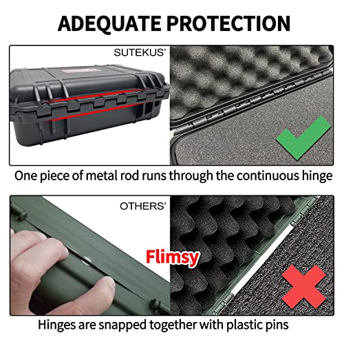 Sutekus Hard Pistol Case Handgun Case Waterproof Pistol Carrying Cases With Foam Gun Accessories - color: Medium
