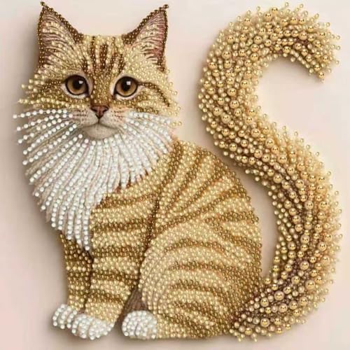 Cat Special Shape Diamond Art Kits For Adults Beginner,Diamond Painting Kit - color: YP107