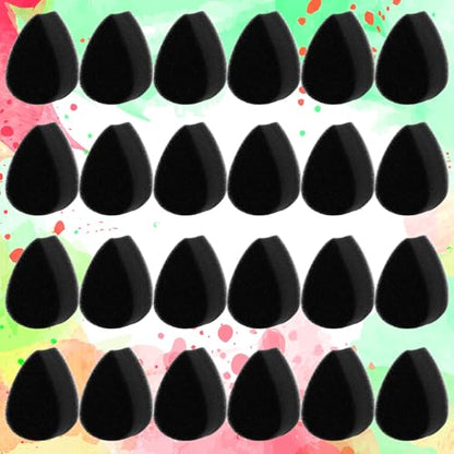 24PCS Face Paint Sponges, Professional Black Petal Faces Sponges