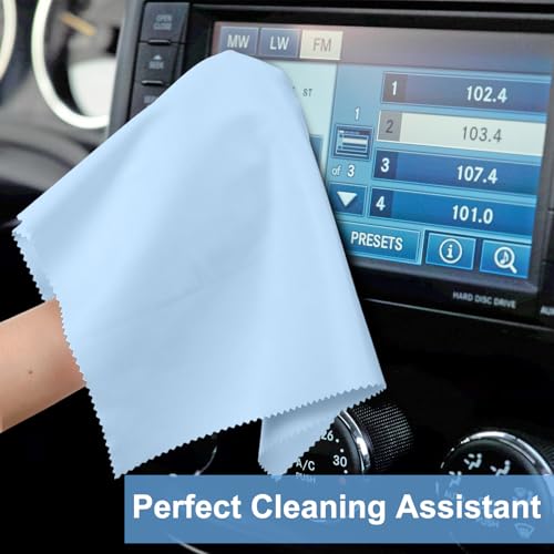 Frienda 12 Pack Large Glass Cleaning Cloth, Blue,Light Gray,Black - color: Blue,light Gray,black