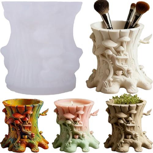 Resin Mushroom Molds, Silicone Tree Stump Mold for Epoxy, Concrete - color: Tree Resin Mold