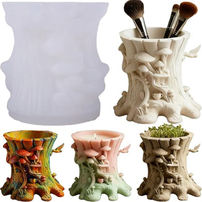 Resin Mushroom Molds, Silicone Tree Stump Mold for Epoxy, Concrete - color: Tree Resin Mold