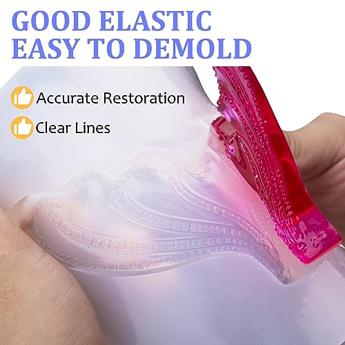 Silicone Mold Making Kit - 170oz Translucent Liquid Silicone Rubber with 3 Color Pigments, 1:1 Mixing for Mold Making, Fast Curing Molding Casting Kit for Resin, Candle Molds, Soap Molds, DIY, Plaster - color: Translucent, 170oz