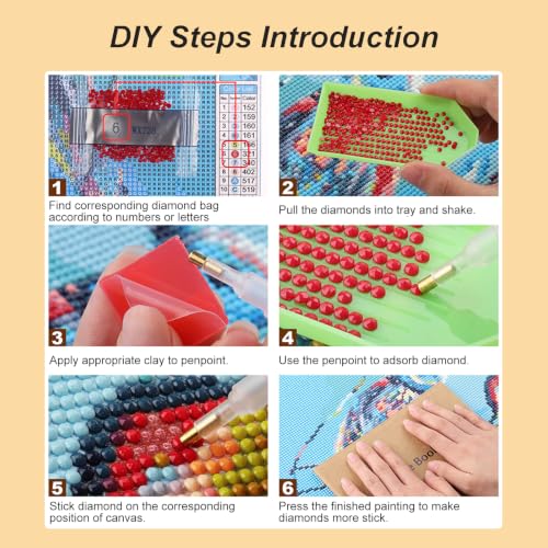 FHBUBPUP Deer Diamond Art Kits for Adults, Autumn Diamond Painting Kits