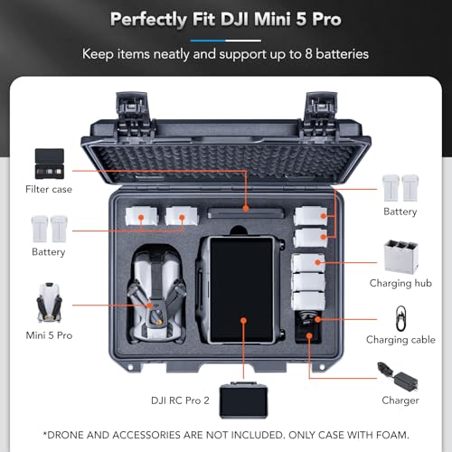 Lykus Titan MM520 Waterproof Hard Case for DJI Mini 5 Pro and DJI RC Pro 2