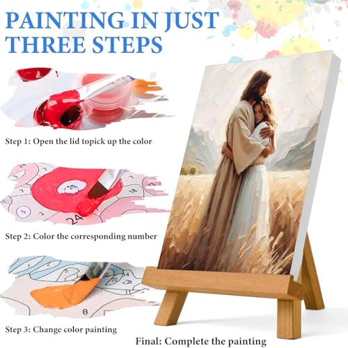 Jesus Paint by Numbers Kit for Adults Framed Canvas 12X16 in, Frameworkless - color: YH02813