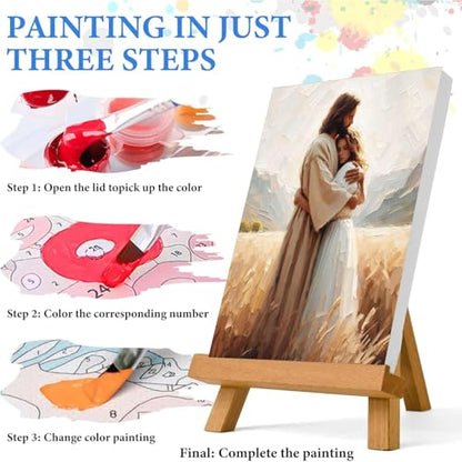 Jesus Paint by Numbers Kit for Adults Framed Canvas 12X16 in, Frameworkless - color: YH02813