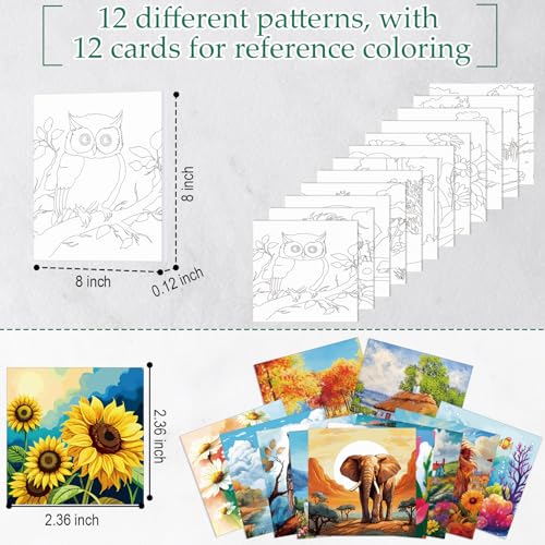 Ctosree 12 Sets Pre Drawn Canvas Kit for Painting,Mixed Style,8 x 8 in - size: 8 x 8 in, style: Mixed Style