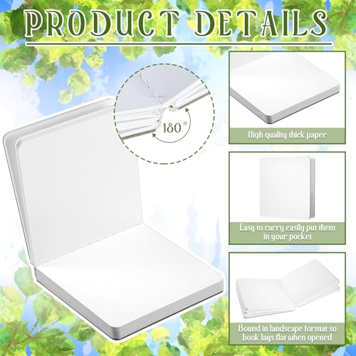 Tenceur 8 Pack Mini Watercolor Journal, 3.9" X3.9, 240 Sheets, White - color: White, size: 3.9 x 3.9 Inch
