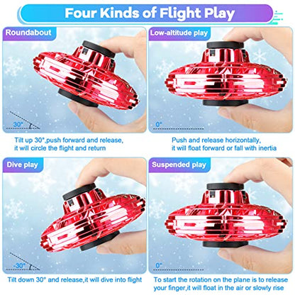 Drone for Kids Flying Toys, 2026 Upgrade LED Fidget Spinner (Red, 1 Pack)