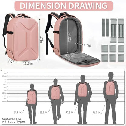 TORIBIO Large Hardshell Camera Backpack DSLR/SLR/Mirrorless Photography Bag - color: Pink