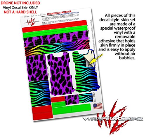 Skin Decal Wrap 2 Pack Compatible with DJI Ryze Tello Purple Leopard Drone NOT Included