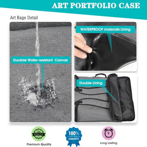 TreochtFUN Art Portfolio Case 18" x 24" - Medium Artist Backpack - color: grey