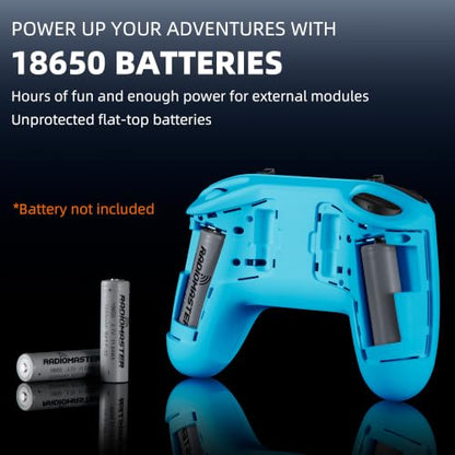 Radiomaster T8L ELRS 2.4GHz Radio Transmitter, 204g Lightweight Screenless Remote Controller with Hall-Effect Gimbals, USB-C Charging & Simulator Compatibility for FPV Drones (Blue) - color: Blue