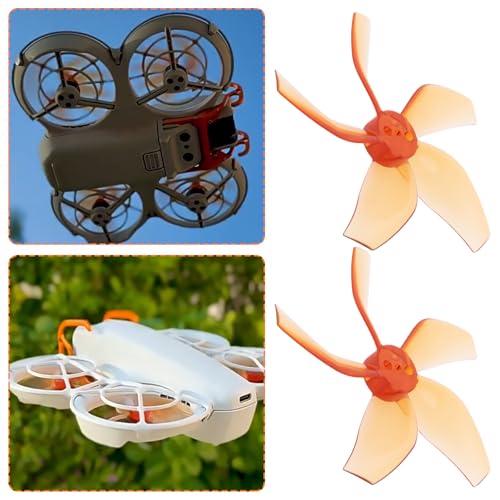4pcs Drone 5-Blade Propellers with Screwdriver Compatible with DJI NEO, Orange - color: Orange