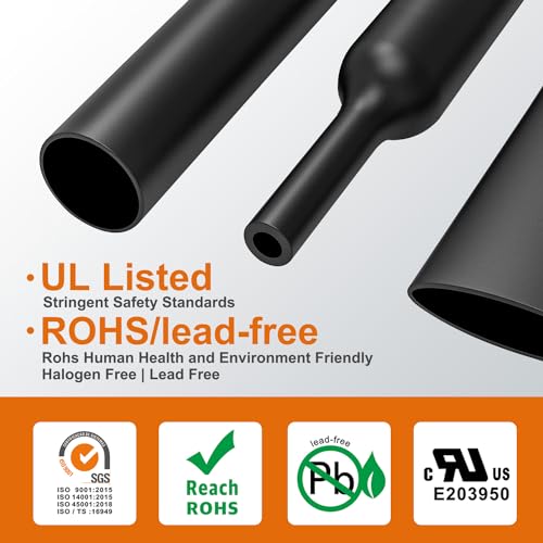 Chanzon 27 pcs Extra Long 80mm Heat Shrink Tubing Assorted Kit 4:1 Ratio