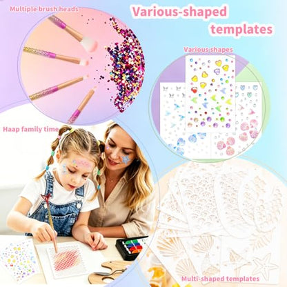 12Pcs Mermaid Scale Stencil Set Face Paint Stencil DIY Makeup Kit