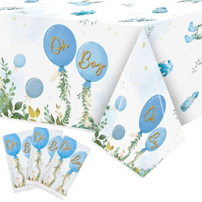 3 Pack Baby Shower Party Tablecloths for Boy - color: Baby Boy