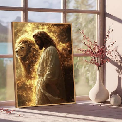 Jesus Paint by Numbers Kit for Adults Framed Canvas 12X16 in, Frameworkless - color: YH02808