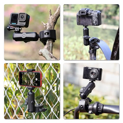 SOONSUN Heavy-Duty Super Clamp Mount for Insta360 and GoPro Action Cameras