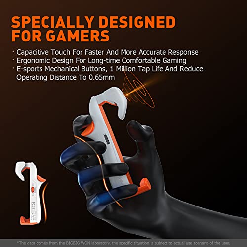 BIGBIG WON Mobile Gaming Triggers, Mobile Game Controllers Plug and Play for iOS and Android Phone 4.7-6.5 inches Game Trigger for PUBG/Fortnite/COD White (M1-1 Piece) - color: M1