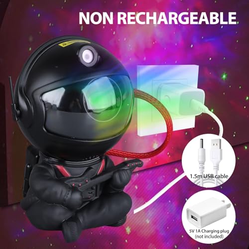 YXQUA Astronaut Galaxy Star Projector for Kids, Black Guitar - color: Black Guitar