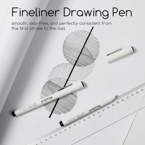 MEEDEN Micro Fineliner Drawing Pens: 12 Sizes, 0.05-3mm, Black Archival Ink - style: Multi-size (12 PCS)