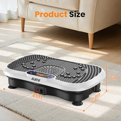 AXV Vibration Plate Exercise Machine Fitness Platform Body Vibrating Board - color: SLIM.WHITE