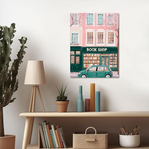 DAZZLEDOTS Diamond Art Kit for Adults, Pink Book Shop Diamond Painting - color: DT110