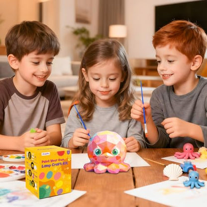 Paint Your Own Octopus Lamp Kit, DIY Octopus Toy Night Light Kids Crafts - color: Octopus Lamp