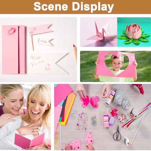 Silunkia 40 Sheets Candy Pink Cardstock 8.5 x 11 Craft Paper 75lb - color: Pink