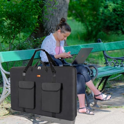 TreochtFUN Art Portfolio Bag 24 x 36.5 In - Large Artwork Case with Strap - size: 24x36.5