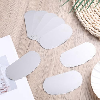 8pcs Pottery Tools Serrated Scraper, Stainless Steel Clay Ribs Oval Modeling Cutter Scraper Clay Scoring Tools for Ceramics Texturing Artists