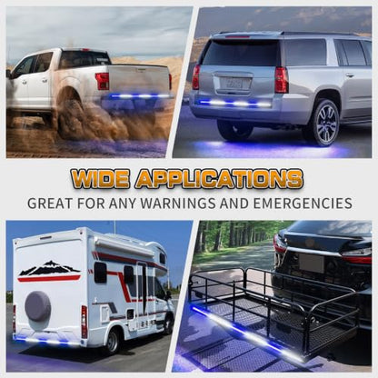 XRIDONSEN 48 inch Blue White Emergency Lights Strip Tailgate Strobe Lights - color: Blue/White