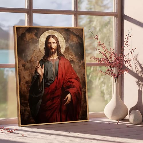 Jesus Paint by Numbers Kit for Adults Framed Canvas 12X16 in, Frameworkless - color: YH02811