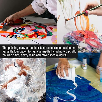 U.S. Art Supply Stretched Canvas for Painting 20" x 20" 2-3/8" Extra Deep - size: 20" x 20"