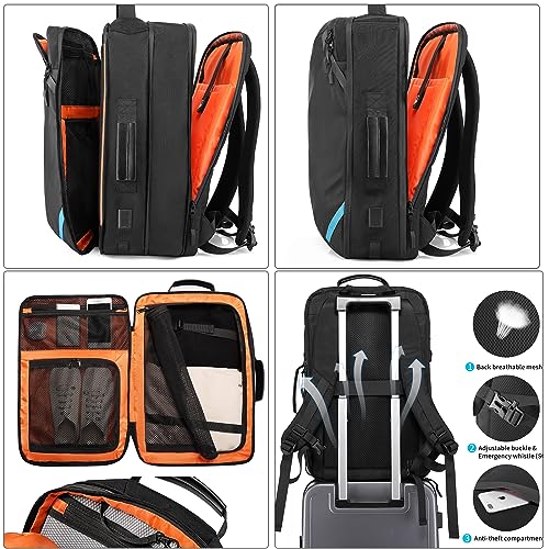 TANGCORLE Travel Backpack, 45L Carry On, Airline Approved - color: Black-b45