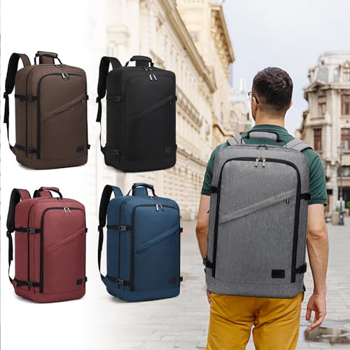 Kono Travel Backpack Airline Approved Overhead Bin Personal Item Bag - color: Grey, size: Large