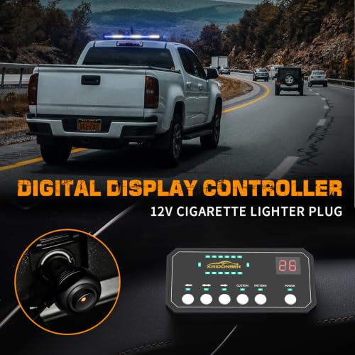 XRIDONSEN 28.4" 80 LED Blue White Roof Emergency Lights Strobe Light Bar - color: Blue/White