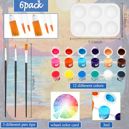 Dinifee 6 Pack Pre Drawn Canvas 8x10 Paint Kit for Adults, Sunset - style: Sunset