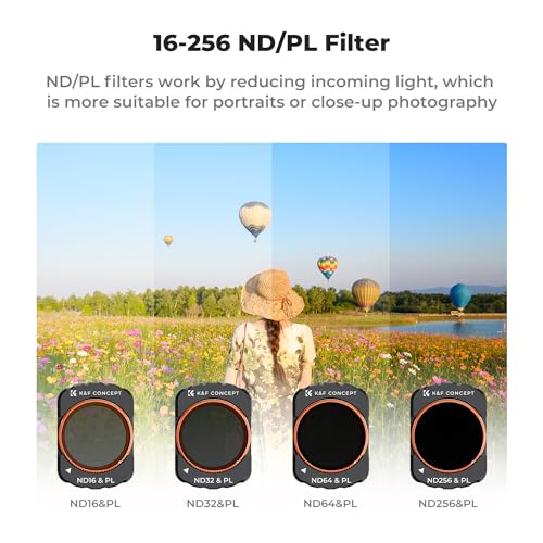 K&F CONCEPT 6 Pack UV+CPL+ND16/PL+ND32/PL+ND64/PL+ND256/PL Filter Set - style: 6-PACK