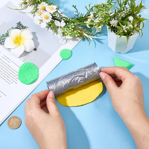 CRASPIRE Polymer Texture Rollers Pottery Clay Roller Whale Ocean Sea Animal Pattern Embossing Texture 4.1 Inch Plastic Column Decorative Hand Molding Tool for Polymer Clay Pottery DIY Making Crafts - style: Whale