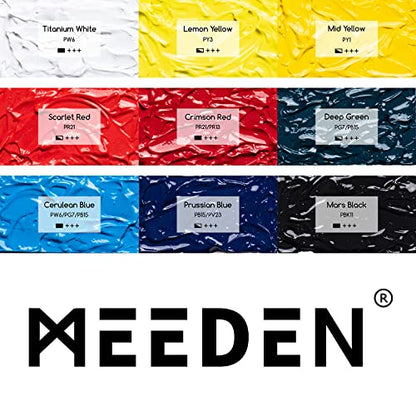 MEEDEN Acrylic Paint Set: 60ml/2oz*9 Colors Heavy Body Acrylic Paint Tubes