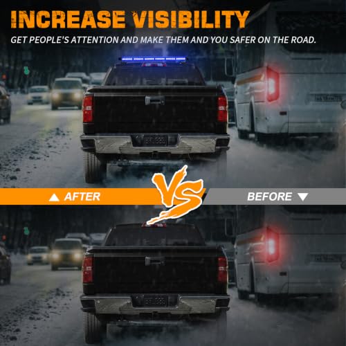 XRIDONSEN 28.4" 80 LED Blue Roof Emergency Lights Top Strobe Light Bar - color: Blue