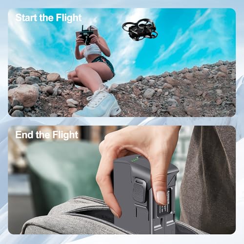 2-Pack 2150mAh Intelligent Flight Battery + Two-Way Charging Hub for Avata 2 Drone, 23 Mins Max Flight Time, Portable Large Capacity Replacement Set