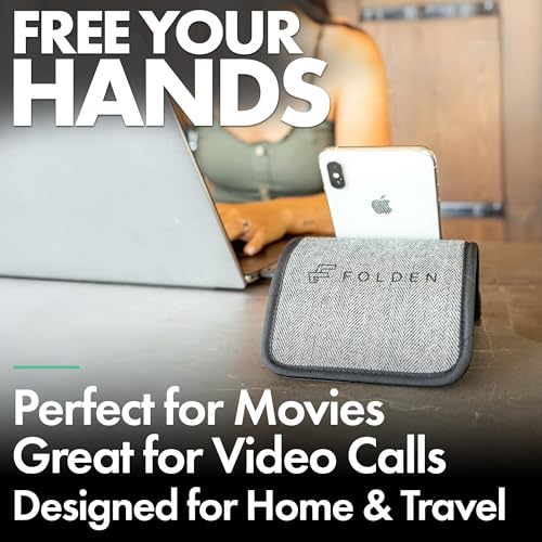 Flight Flap Airplane Phone Holder - Foldable Phone Stand for Plane Travel - color: Tweed, size: Large