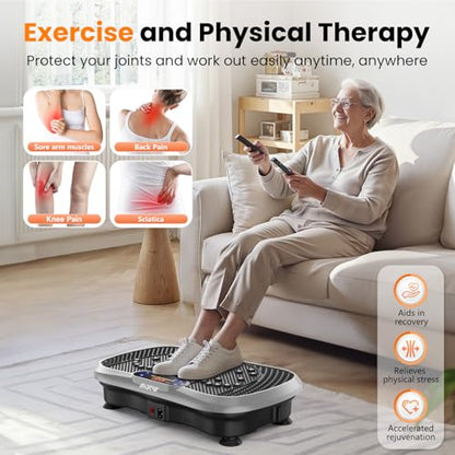 AXV Vibration Plate Exercise Machine Fitness Platform Body Vibrating Board - color: SLIM.SILVER