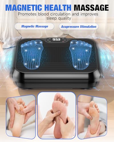 Bigzzia Vibration Plate Exercise Machine for Lymphatic Drainage & Fitness - color: black
