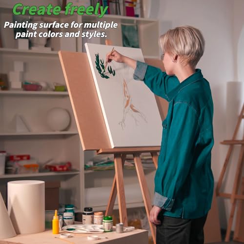 Oleitodh 10 Pack Stretched Canvas 18x24 Inch 100% Cotton Painting Canvas - size: 18" x 24"-10 Pack